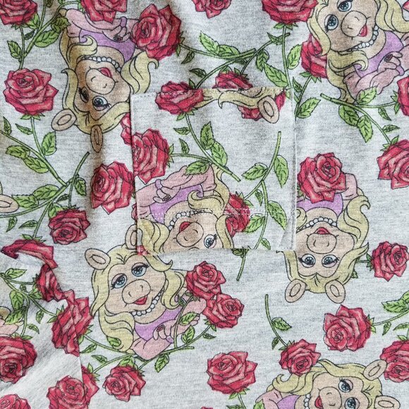 LuLaRoe Carly XS Miss Piggy Red Roses Gray Dress - Picture 9 of 11